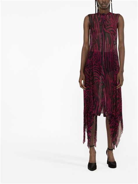 Shop Versace Plissé Dress 